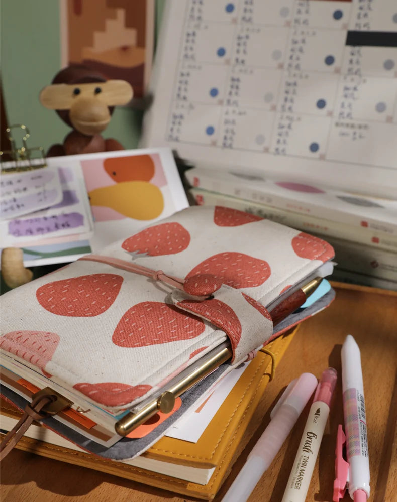 Aesthetic Loose Leaf Binder Journal Set Cute Refillable Planner Notebook with Stickers Tape & Ruler