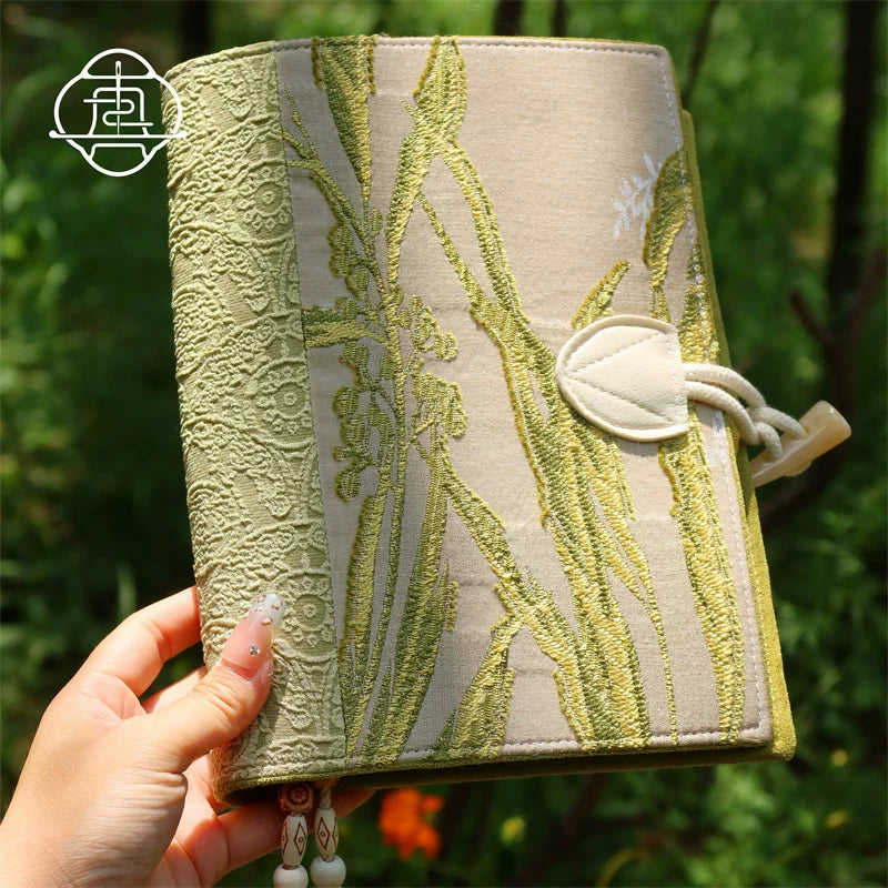 Vintage Botanical Fabric Journal Notebook Handmade Floral Cloth Book Cover Diary Planner A5 A6 Square