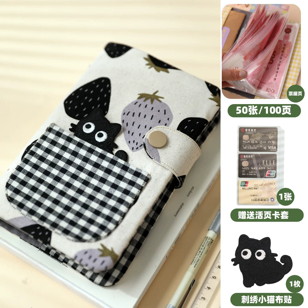Cute Fabric Cash Stuffing Budget Binder - Aesthetic Money Savings Organizer Book with Envelopes for Budgeting & Cash Challenge