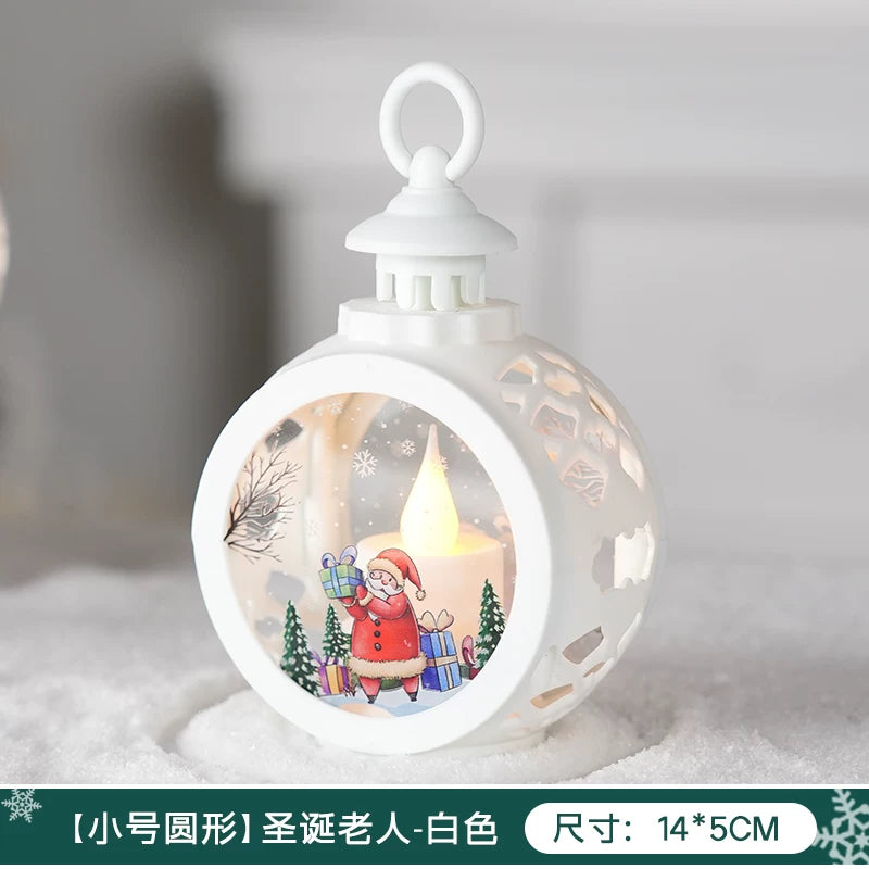 Light-Up Miniature Christmas Snow House Desktop Ornament Festive Village Scene Decor