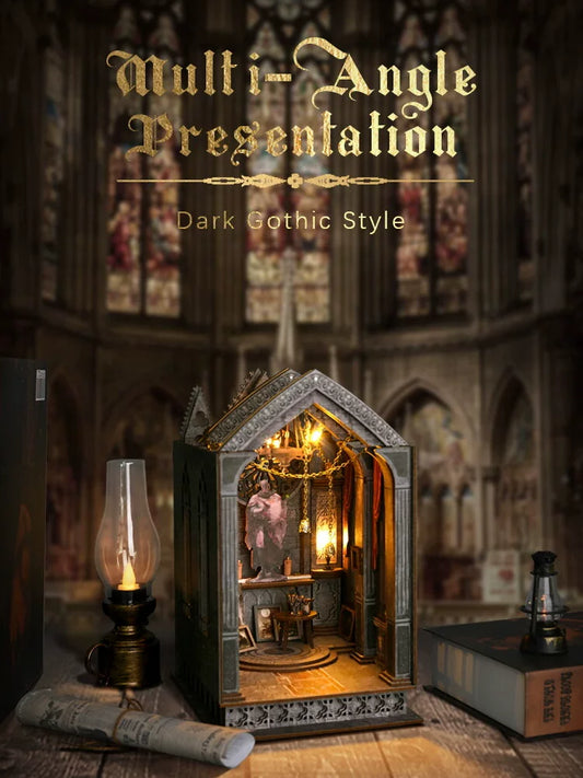Gothic 3D Book Nook Kit | Miniature Wooden Bookshelf