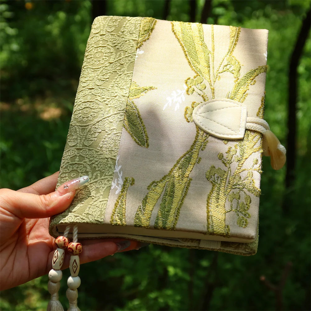 Vintage Botanical Fabric Journal Notebook Handmade Floral Cloth Book Cover Diary Planner A5 A6 Square