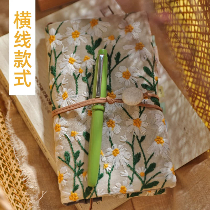 Embroidered Pocket Budget Planner & Expense Tracker Notebook with Pen and Binder Clip - Japanese Style Daily Financial Journal