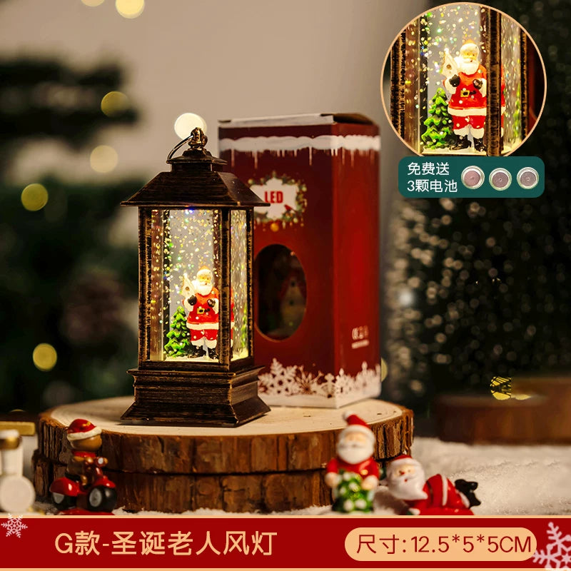 Light-Up Miniature Christmas Snow House Desktop Ornament Festive Village Scene Decor