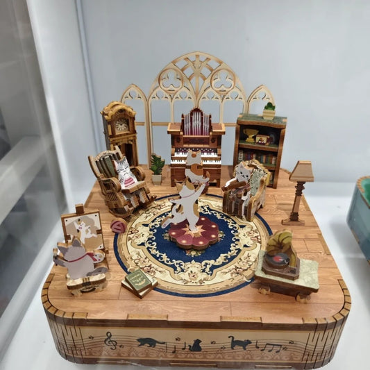 Wooden Music Box Kit | Rotating Mechanical 3D Puzzle