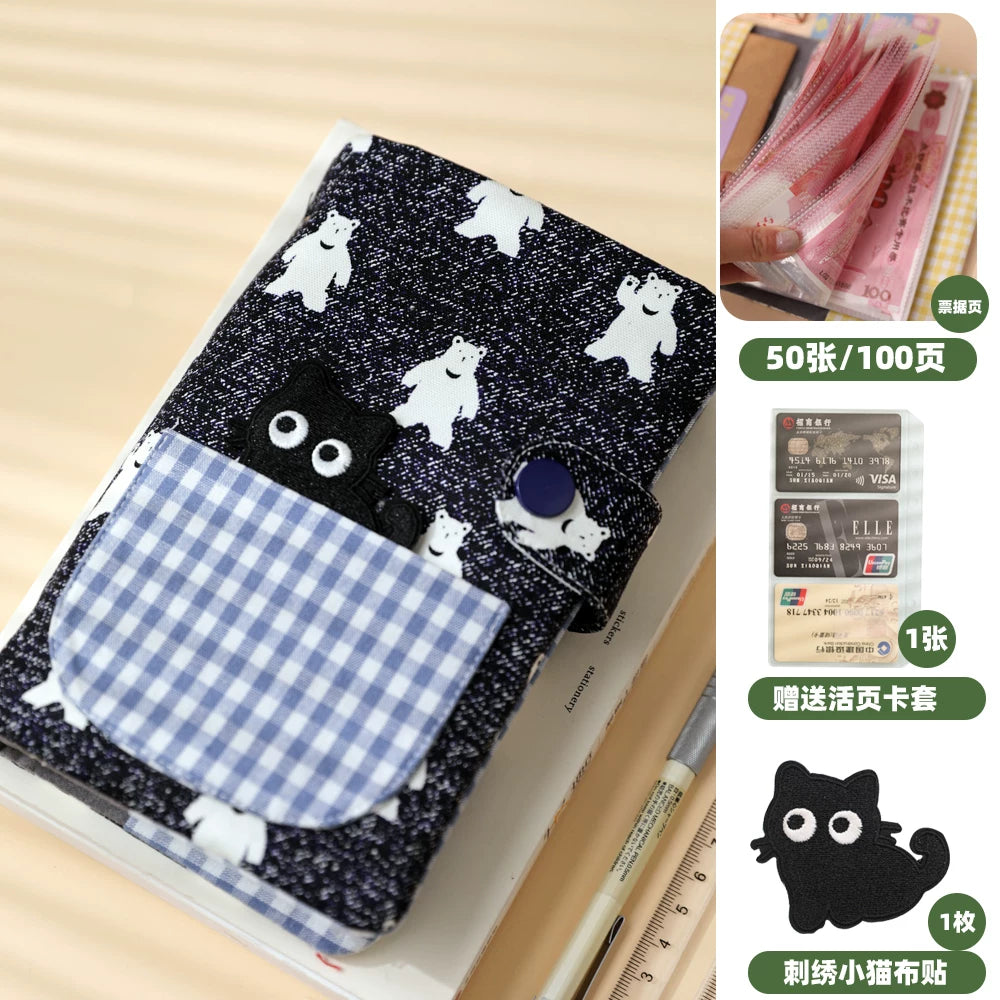 Cute Fabric Cash Stuffing Budget Binder - Aesthetic Money Savings Organizer Book with Envelopes for Budgeting & Cash Challenge