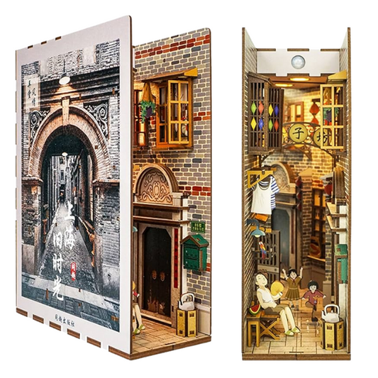 Old Times Of City DIY Book Nook Kit — detalied side view