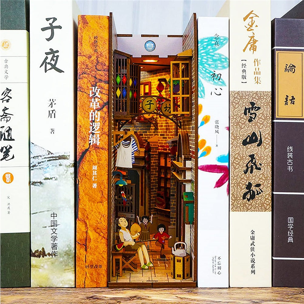 Old Times Of City DIY Book Nook Kit — scene view