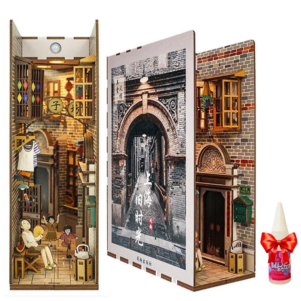 Old Times Of City DIY Book Nook Kit — box and pieces