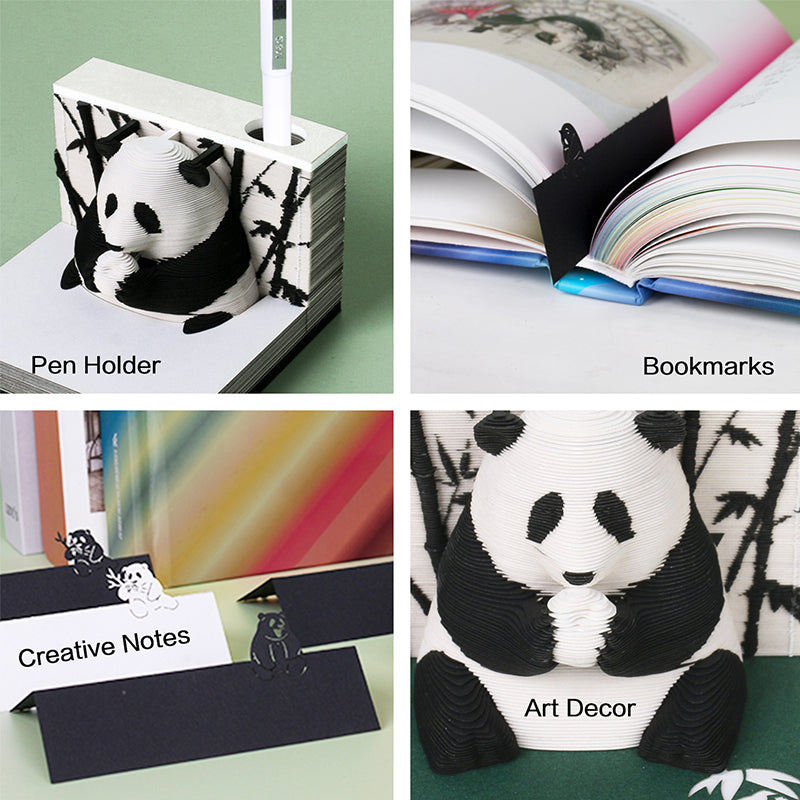 Panda Omoshiroi 3D Notepad — open display view