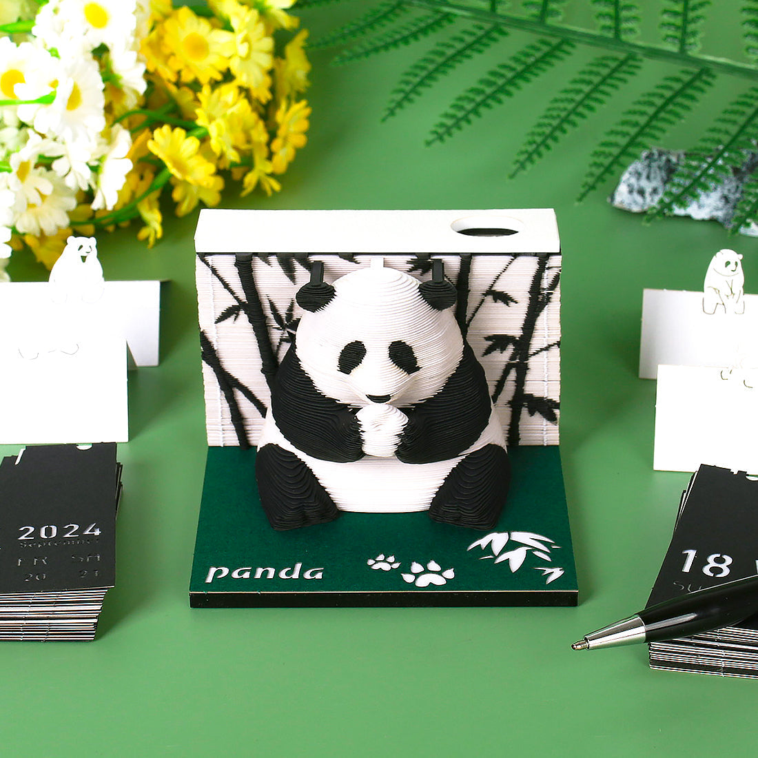 Panda Omoshiroi 3D Notepad — angled close-up