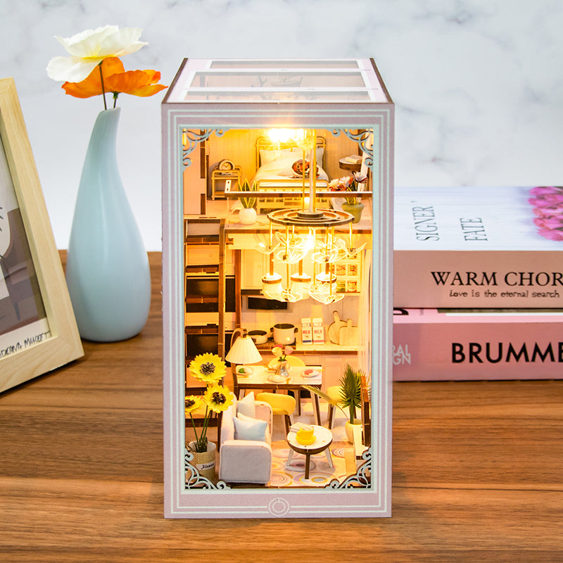 Pink Loft DIY Book Nook Kit — scene view