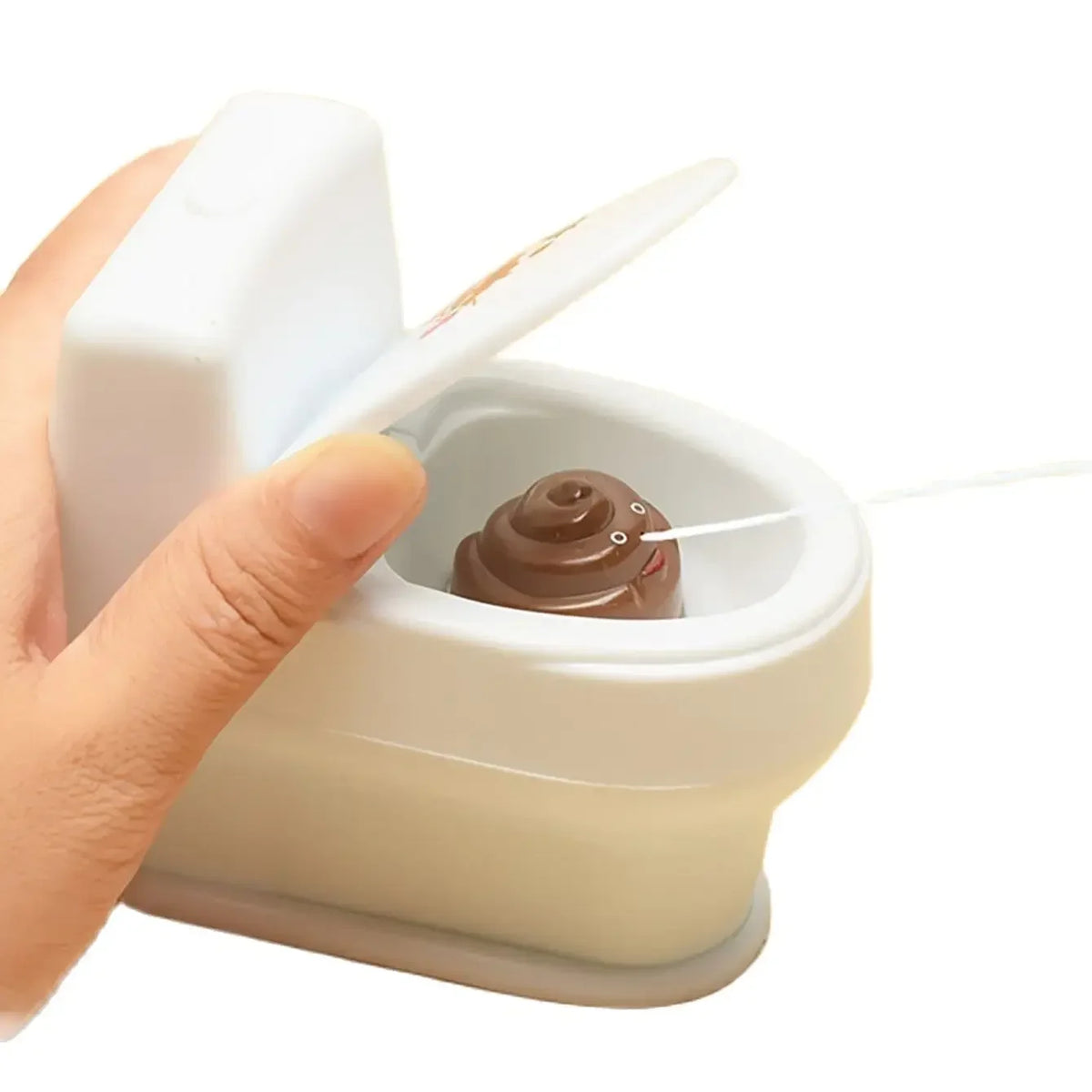 Poop Spray Toilet Toy – Funny Prank for Kids & Adults — angled close-up