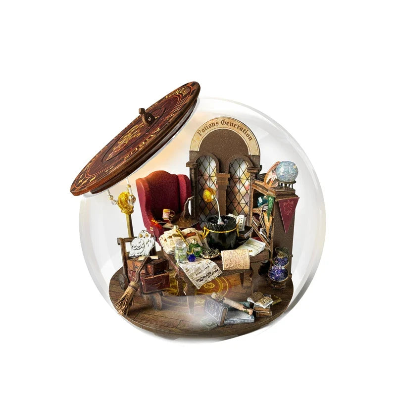 Potions Generation Magic Bunker LED DIY Miniature House Kit — front angle