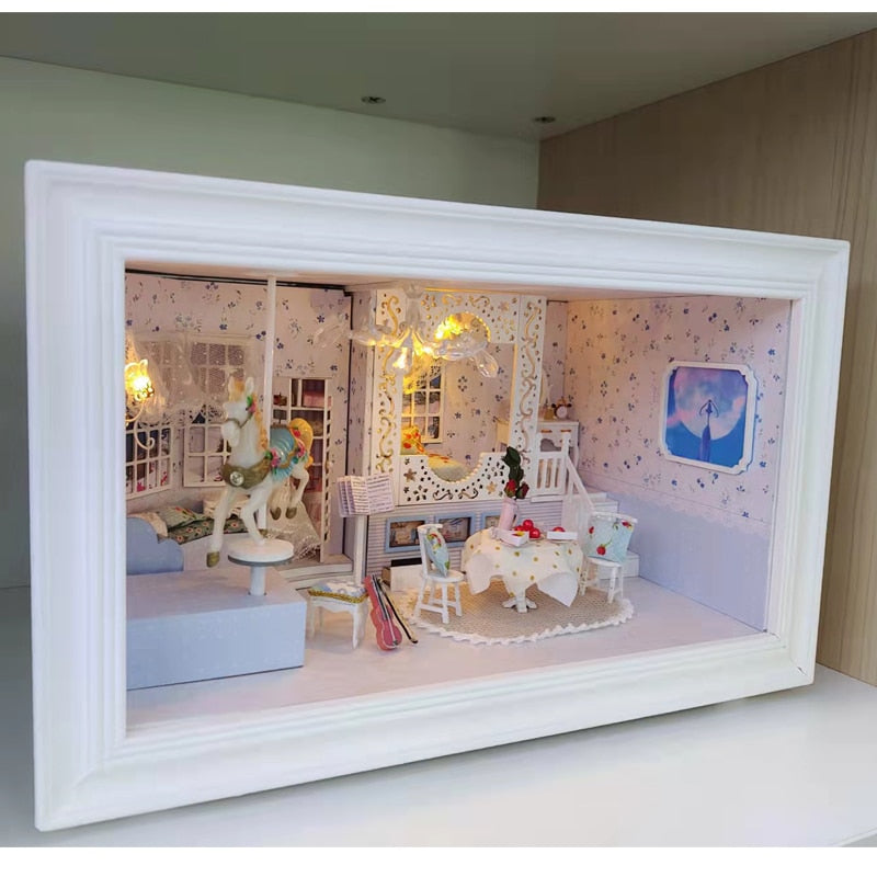 Princess Dream DIY Wooden Frame Dollhouse Kit — front angle