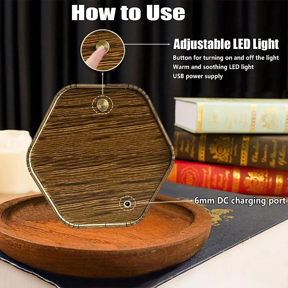 Professor Cat's Library DIY Wooden 3D Night Light Kit — scene view