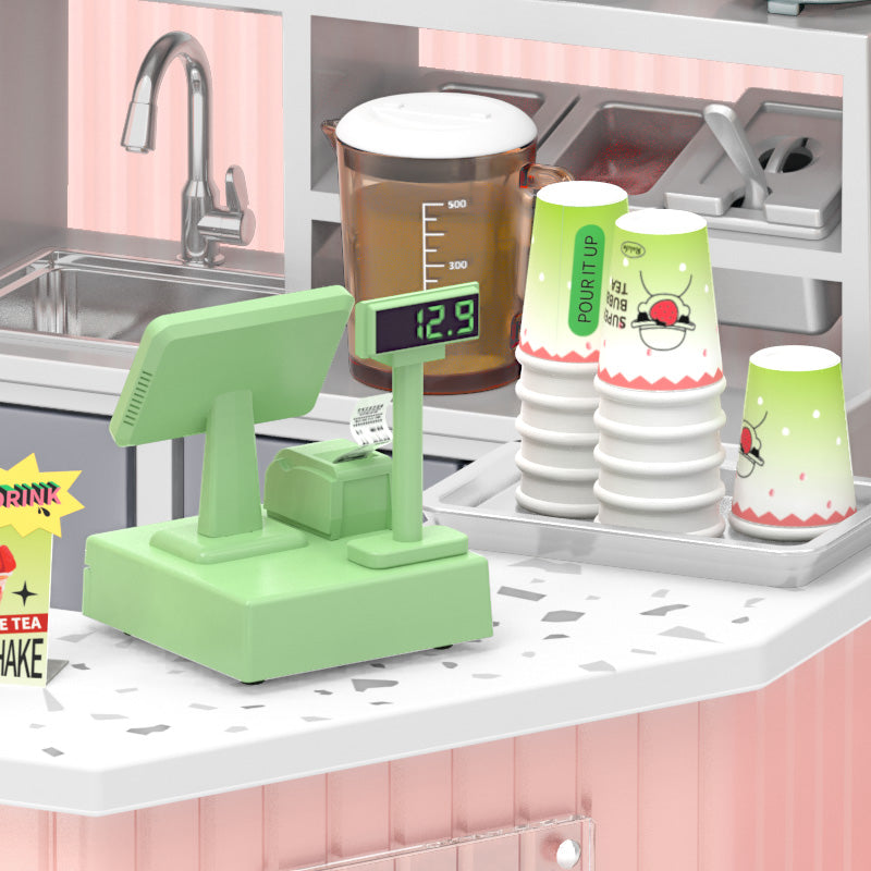 Robotime Rolife Miniature Bubble Tea House DIY Dollhouse Kit — scene view