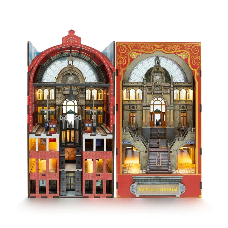 Railway Cathedral DIY Book Nook Kit — scene view