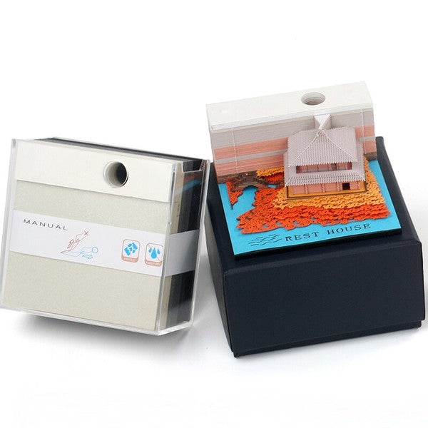 Rest House Omoshiroi Block 3D Notepad — front angle