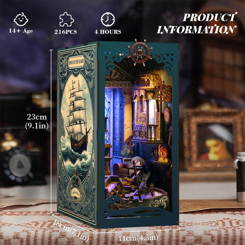 Riddle On The Seabed DIY Book Nook Kit — angled close-up