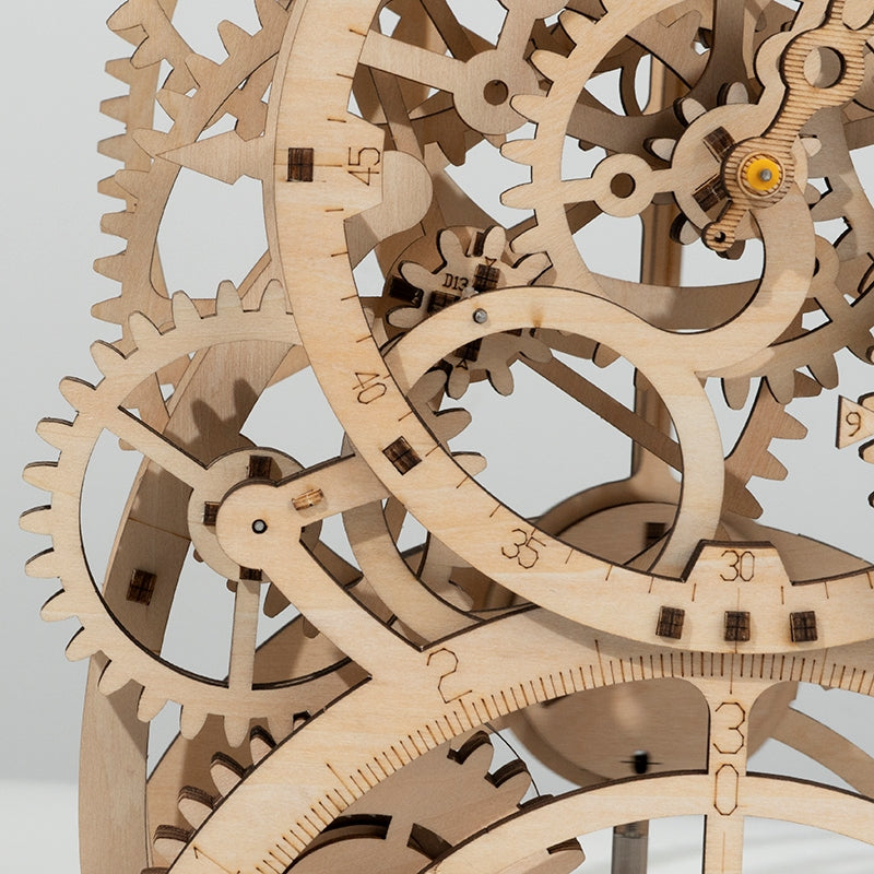 Robotime Rokr Pendulum Wall Clock Kit – DIY Wooden Assembly — open display view