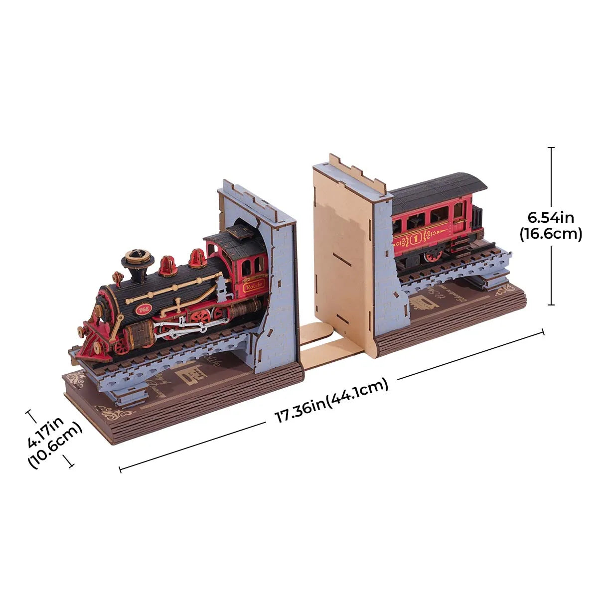 Robotime Rolife Century Train DIY Book Nook Kit — scene view