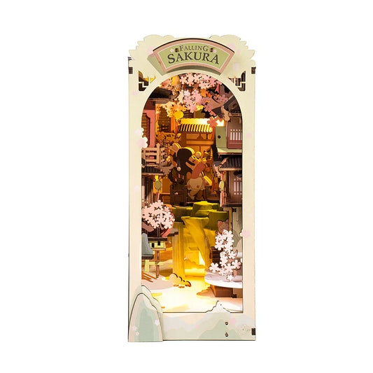 Robotime Rolife Falling Sakura DIY Book Nook Kit — main view