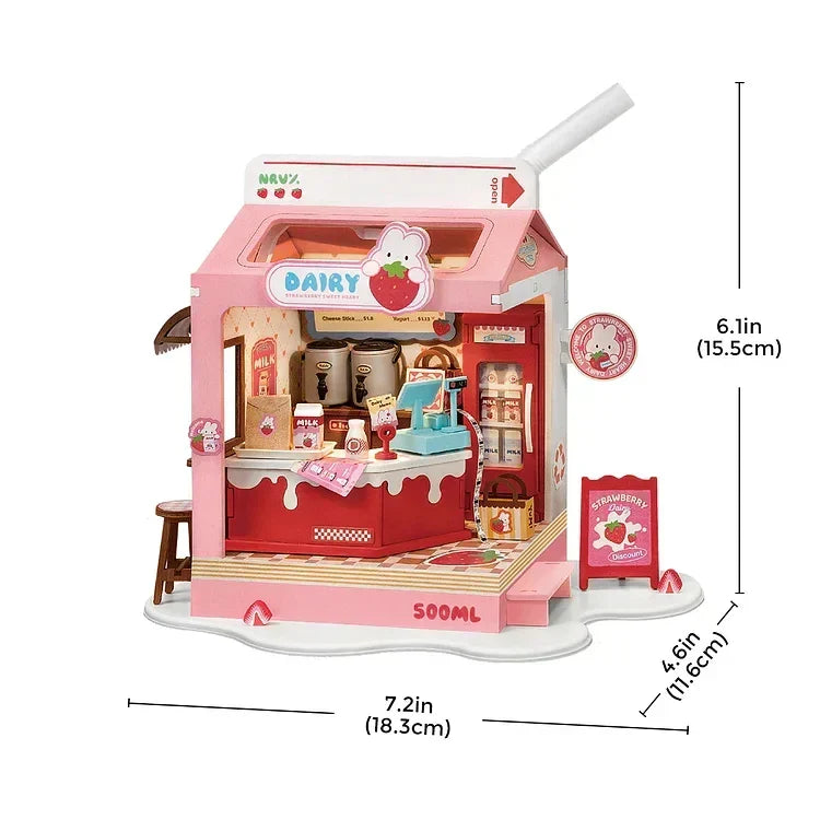 Teddy's Breadbox DIY Miniature House Kit — detalied side view