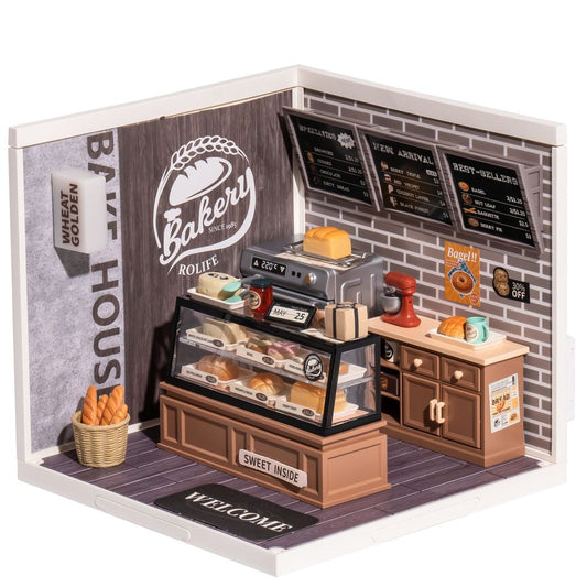 Robotime Rolife Golden Wheat Bakery DIY Dollhouse Kit — main view
