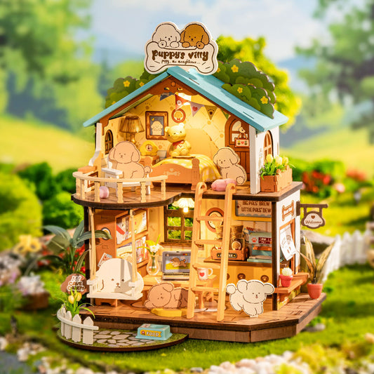 Robotime Rolife Puppys Cozy Villa DIY Dollhouse — main view