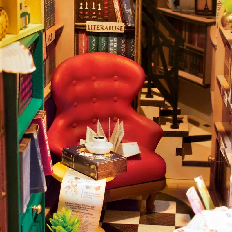Robotime Rolife Shakespeare And Company DIY Book Nook — scene view
