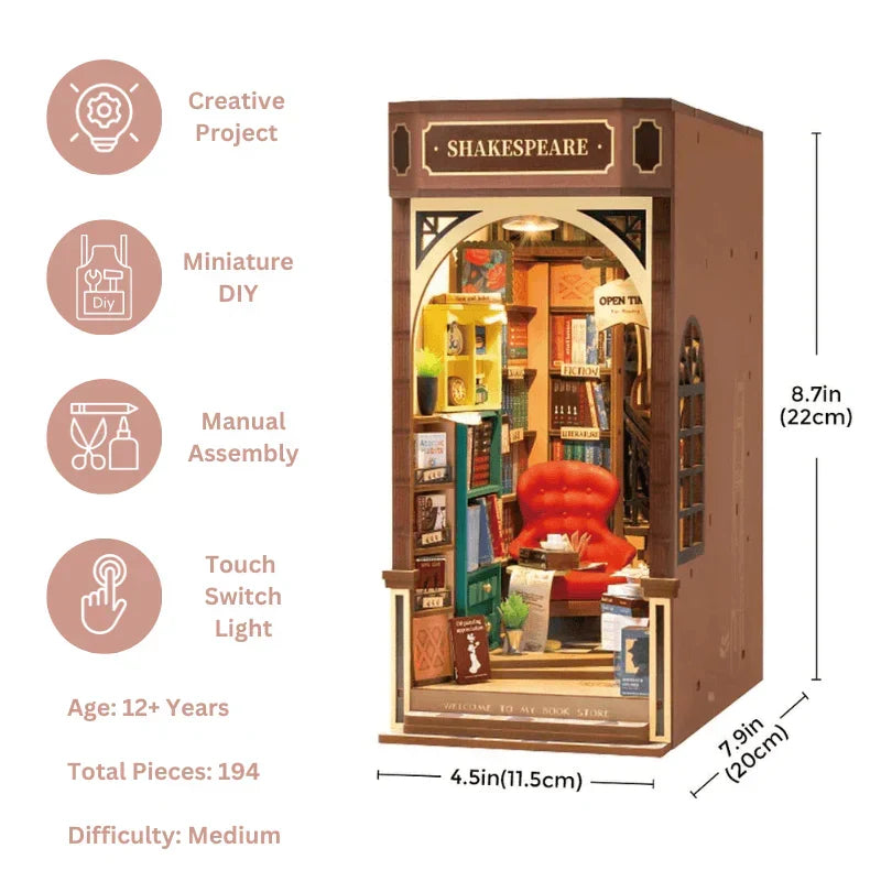Robotime Rolife Shakespeare And Company DIY Book Nook — main view