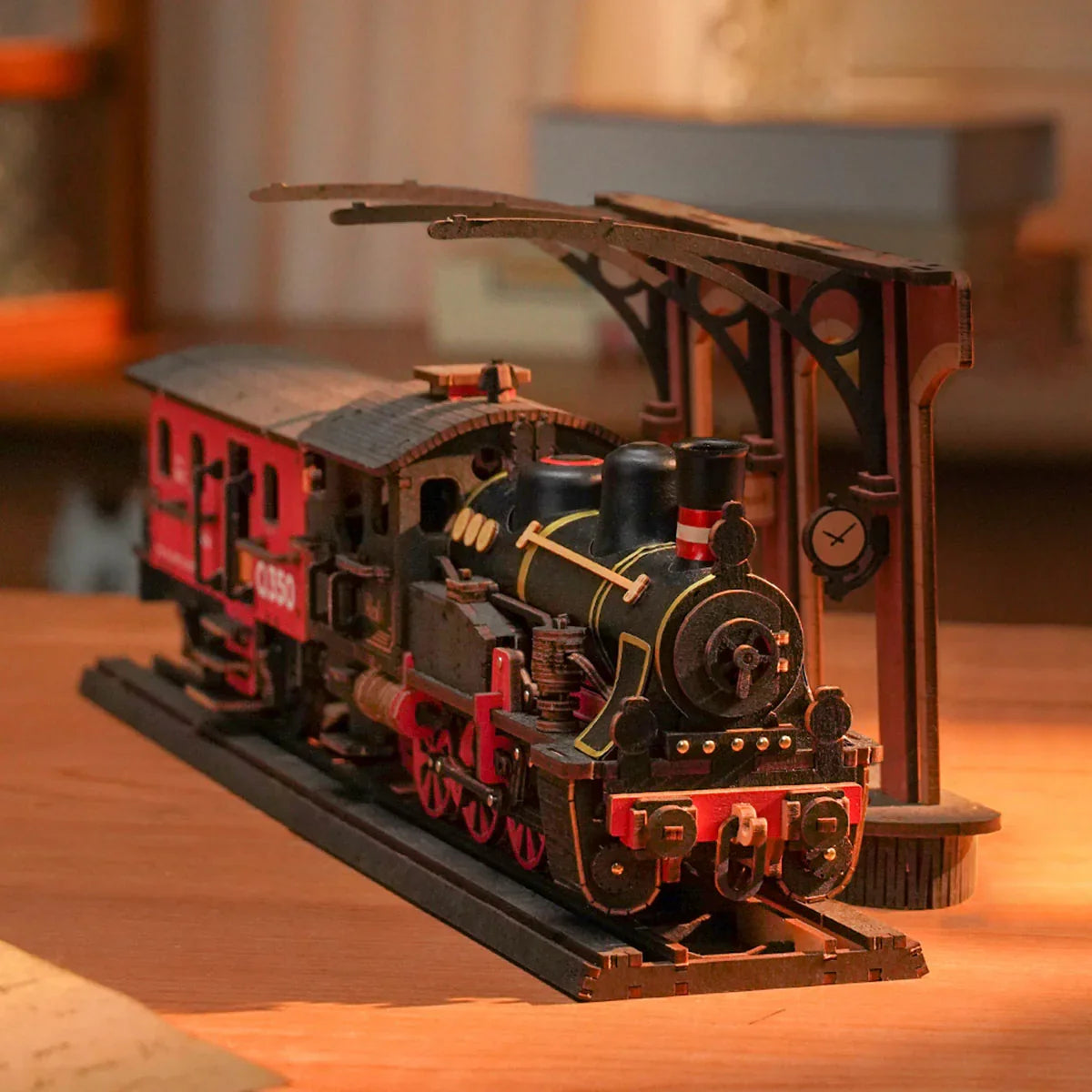 Robotime Rolife Steam Journey Wooden Puzzle — main view