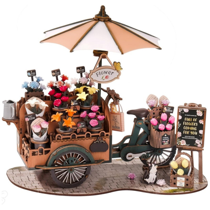 Rolife Blossom Cart DIY Wooden Puzzle — main view