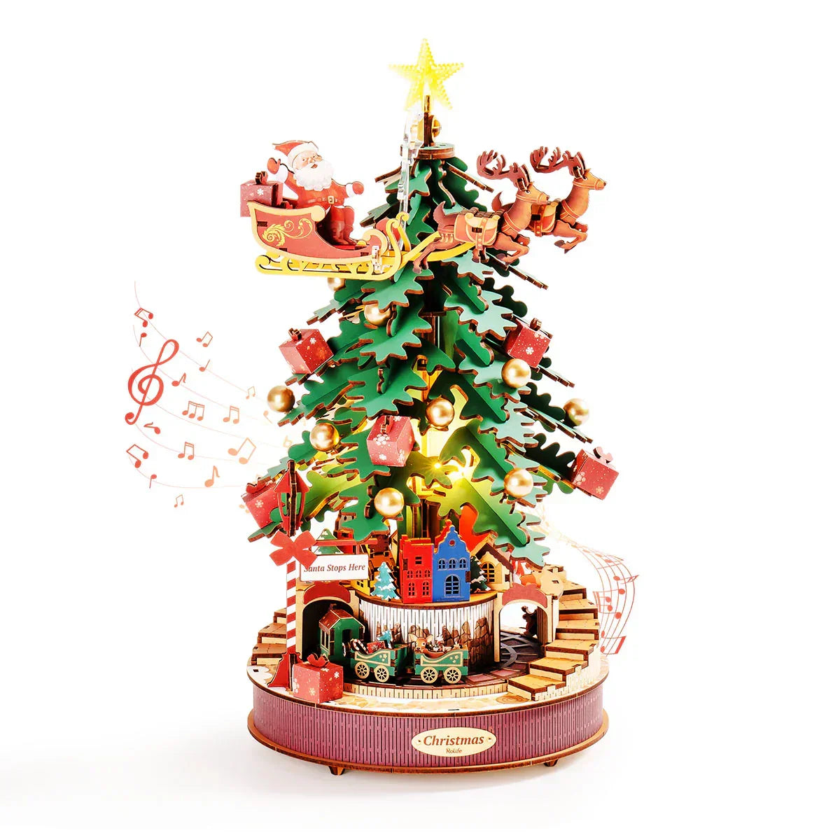 Rolife Christmas Melody Tree Music Dreamer DIY Music Box — main view