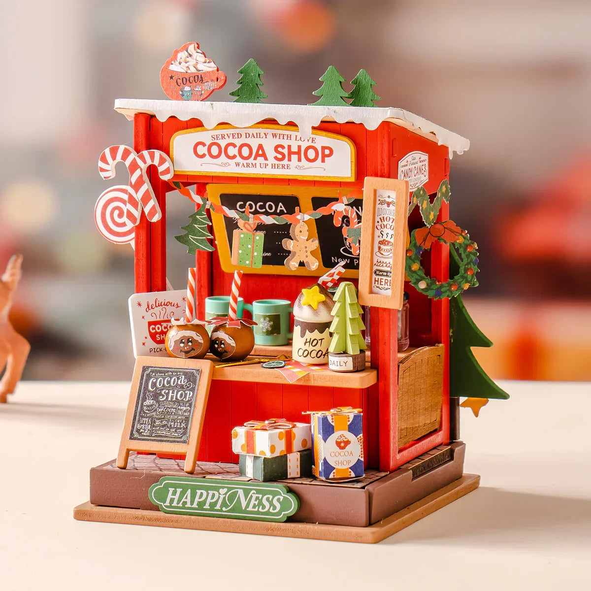 Rolife Cocoa Shop DIY Miniature Dollhouse Kit — detalied side view