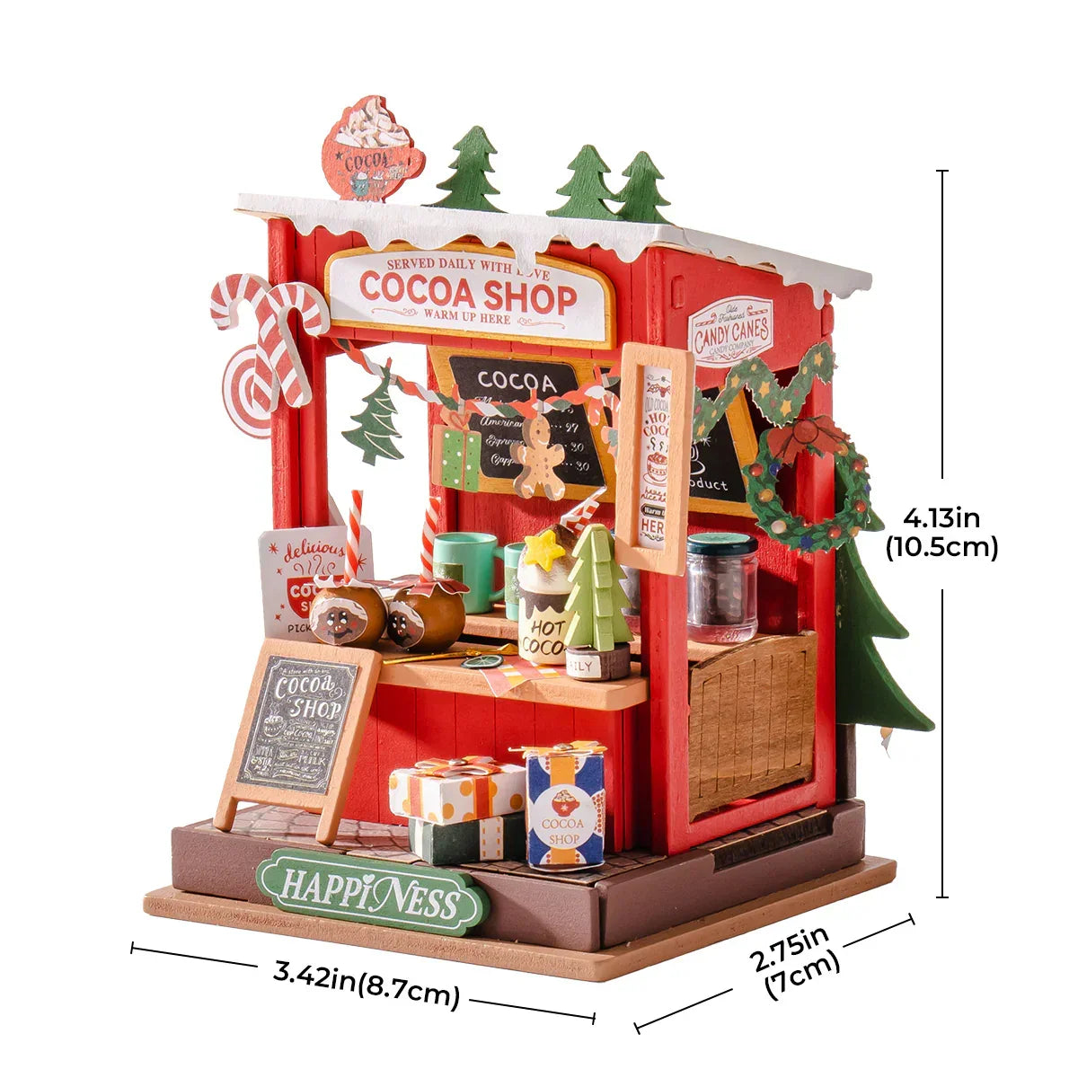 Rolife Cocoa Shop DIY Miniature Dollhouse Kit — front angle