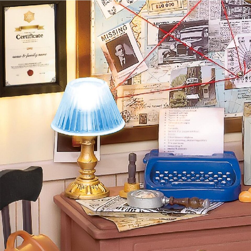 Rolife Moses Detective Agency DIY Dollhouse Kit — scene view