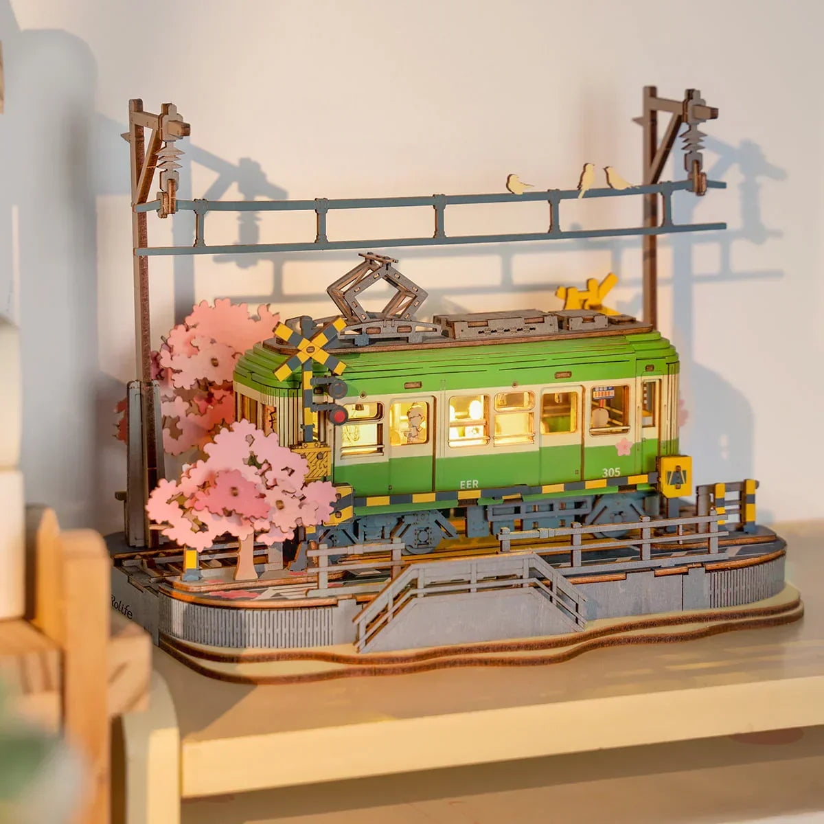 Rolife Sakura Journey 3D Wooden Puzzle — scene view