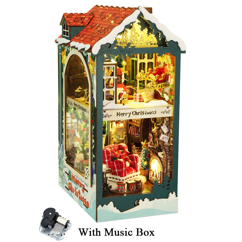 Romantic Christmas DIY Book Nook Kit — angled close-up