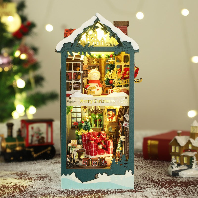 Romantic Christmas DIY Book Nook Kit — detalied side view