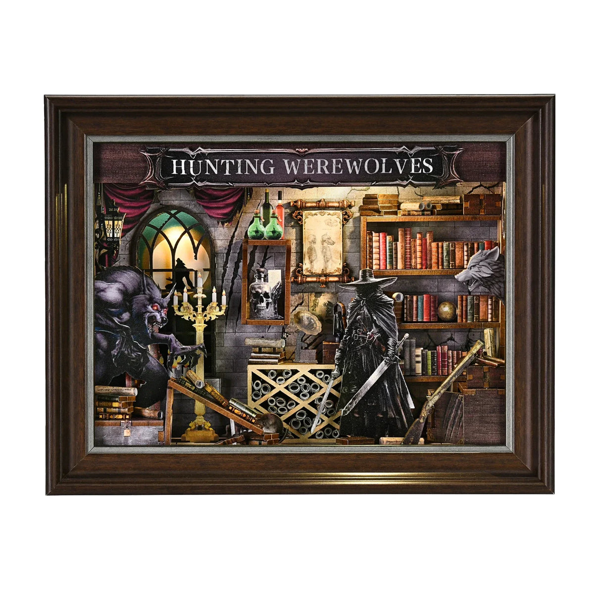Werewolf Hunter DIY Book Nook Kit — open display view