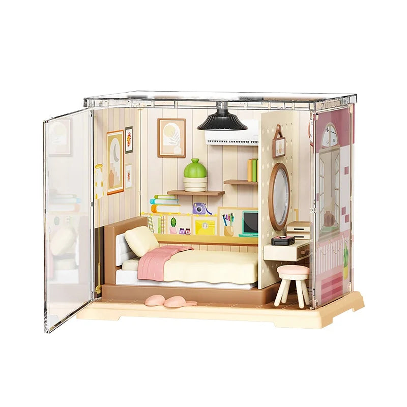 Store Bedroom Kitchen DIY Miniature House Kit — open display view