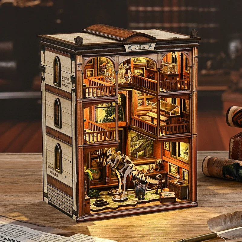 Fossil Museum DIY Book Nook Kit — detalied side view