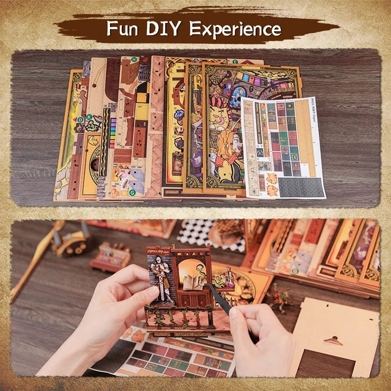 Fantastic Animal DIY Book Nook Kit — angled close-up