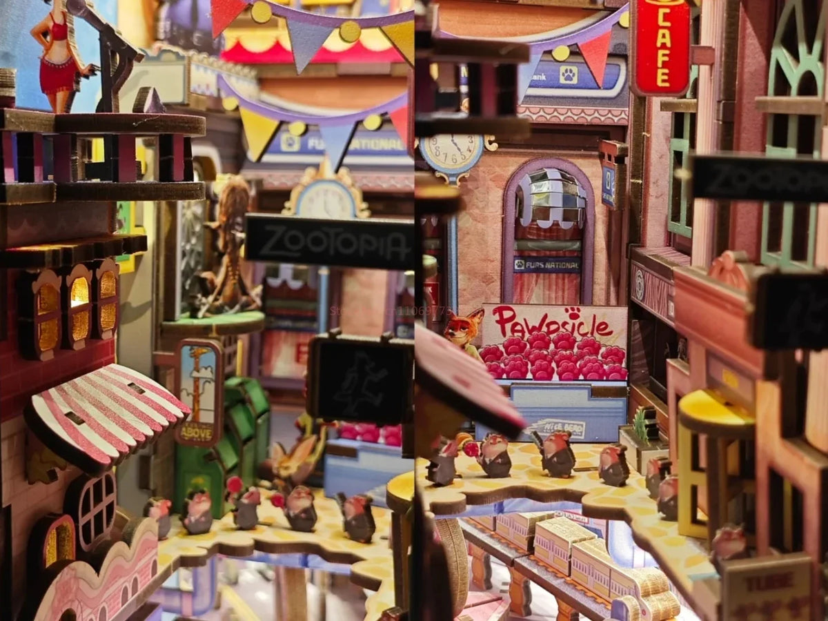 Zootopia DIY Miniature House Kit — open display view