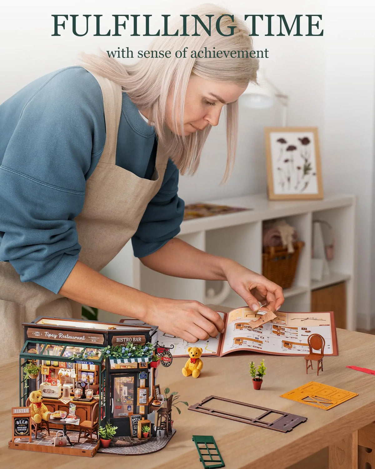 Tipsy Restaurant DIY Miniature House Kit — front angle