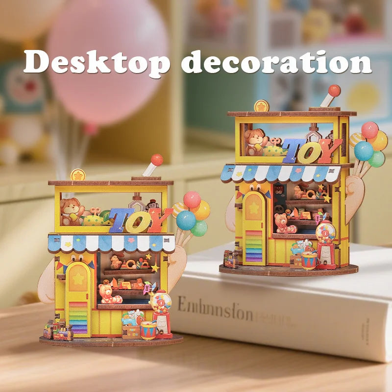 Toy Store DIY Miniature House Kit — angled close-up