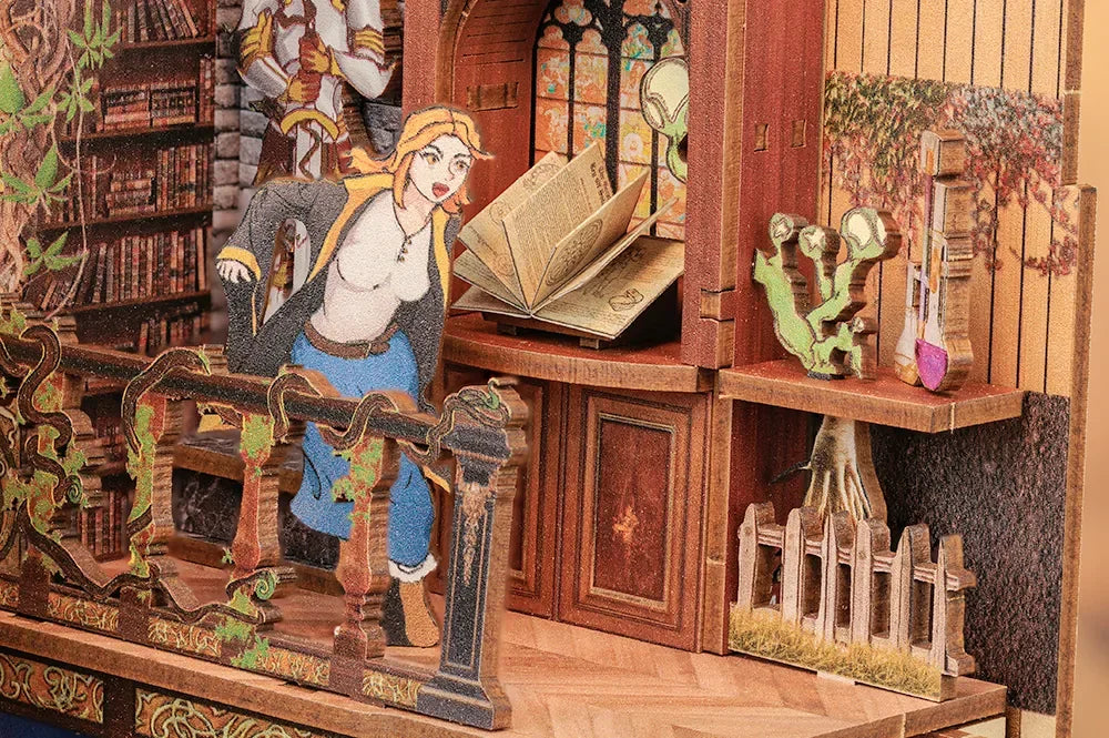 Fantastic Animal DIY Book Nook Kit — open display view