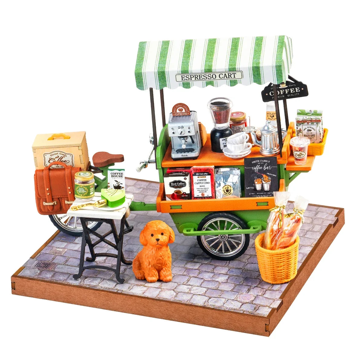 Rolife Vienna Bookstore DIY Miniature House Kit — front angle